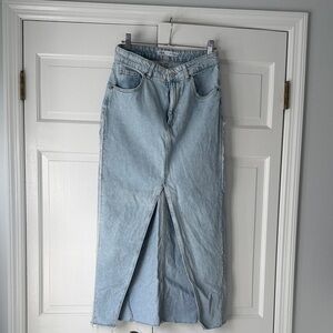 Zara Light Blue Denim Maxi Skirt